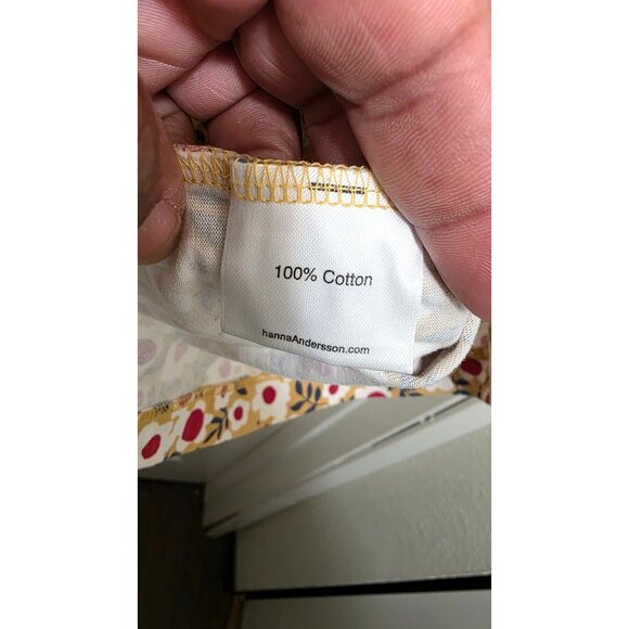 Hanna Andersson Girls Sleeveless Floral Dress Lace Trim Size US 12/150 Cotton Bl - Picture 7 of 8